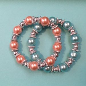 2 Bracelets Costume Jewelry Stretchy